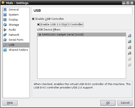 VBox USB settings